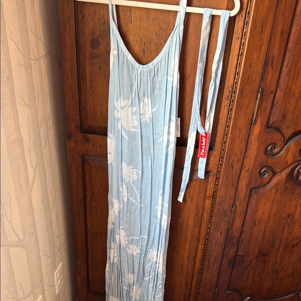 Light Blue Floral Maxi Dress